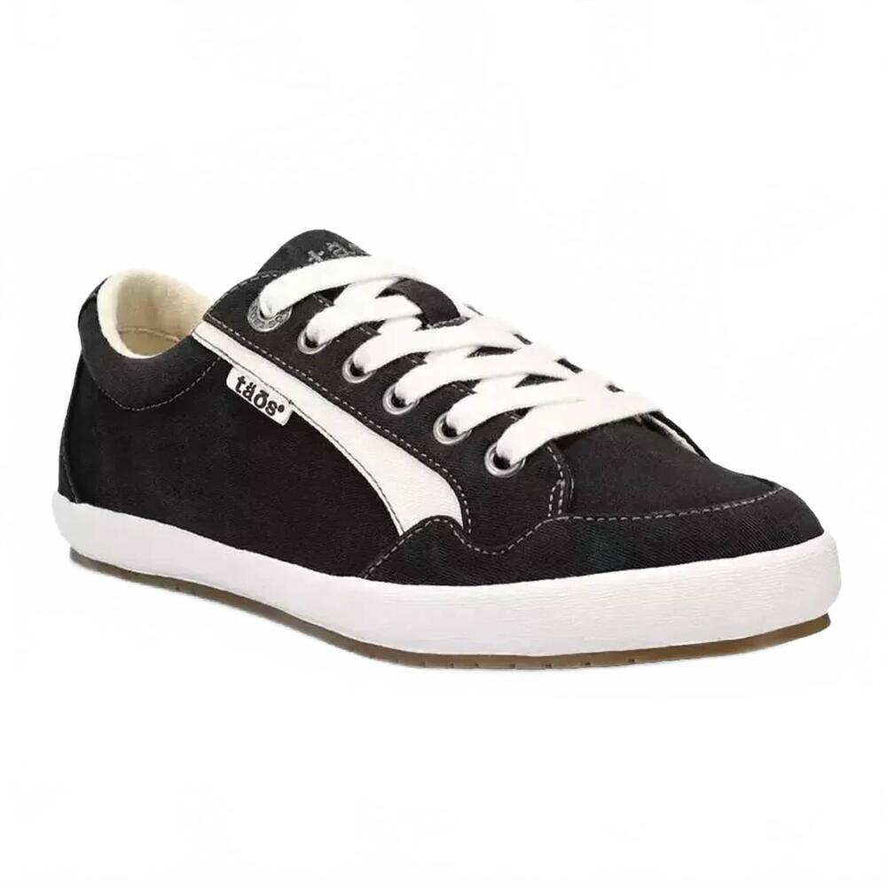 NEW TAOS women's shooting star shoe in black / white distressed